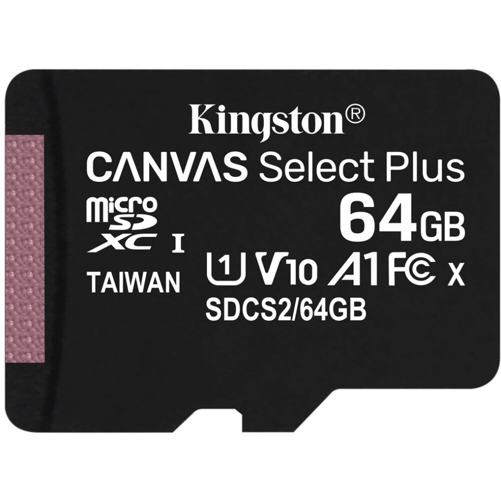 Atmiņas kartes Kingston MicroSD 64Gb Canvas Select Plus (SDCS2/64GBSP)