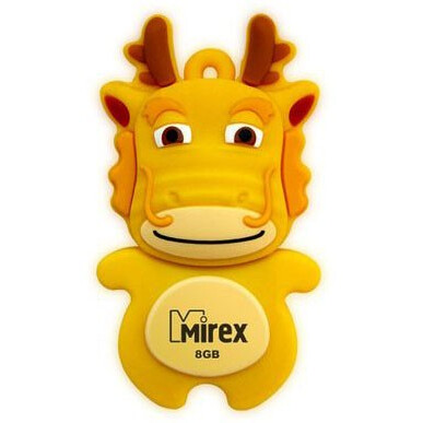 USB zibatmiņa 8Gb Mirex Dragon Yellow - 13600-KIDDRY08