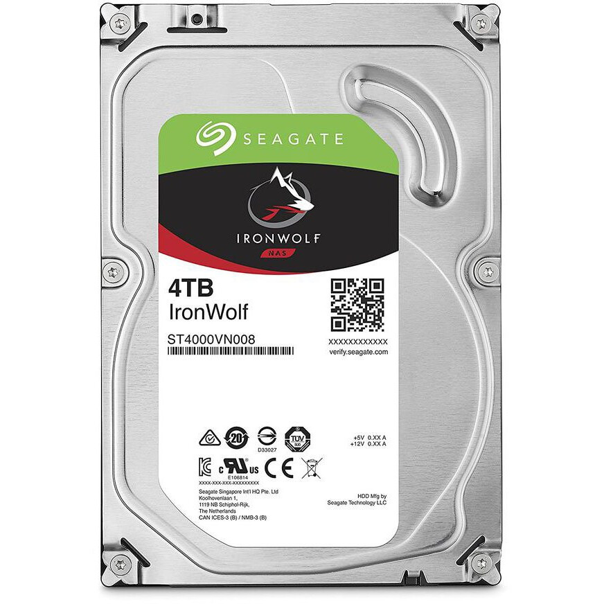 Cietais disks 4Tb SATA-III Seagate IronWolf (ST4000VN008)