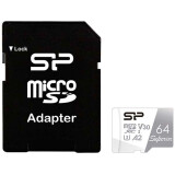 Atmiņas kartes 64Gb MicroSD Silicon Power Superio + SD adapter (SP064GBSTXDA2V20SP)