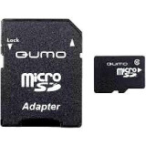 Atmiņas kartes 128Gb MicroSD QUMO + SD adapter (QM128GMICSDXC10U1)
