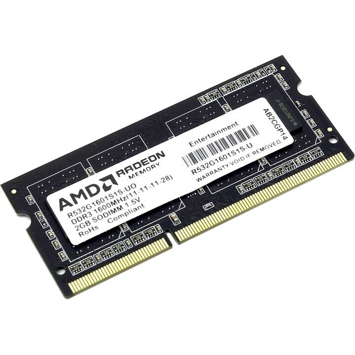 Operatīvā atmiņa 2Gb DDR-III 1600MHz AMD SO-DIMM (R532G1601S1S-U)