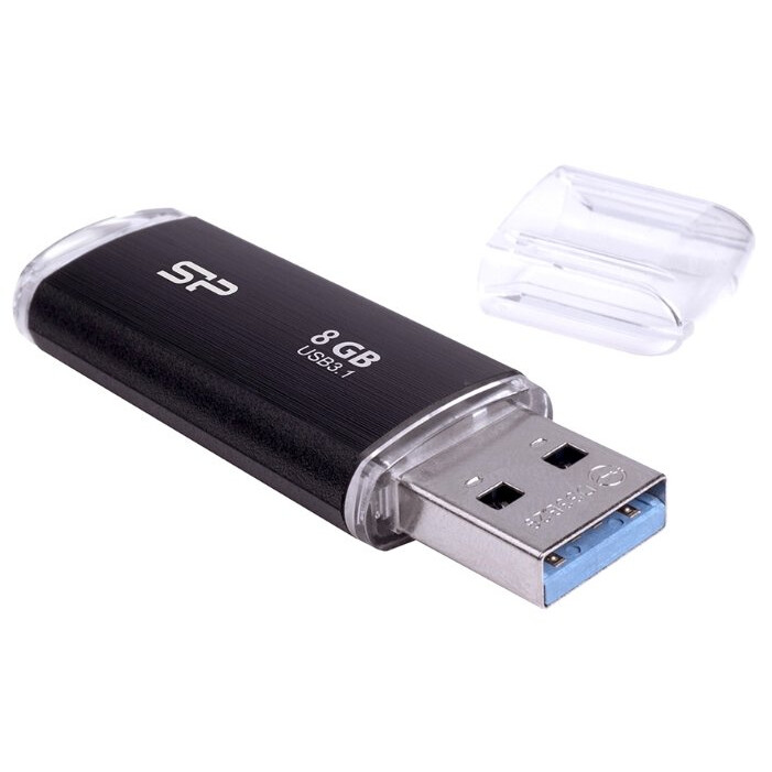 USB zibatmiņa 8Gb Silicon Power Blaze B02 Black (SP008GBUF3B02V1K)