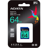 Carte mémoire 64GB SD ADATA  Premier Pro (ASDX64GUI3V30S-R)