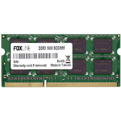 Operatīvā atmiņa 8Gb DDR-III 1600MHz Foxline SO-DIMM (FL1600D3S11-8G)