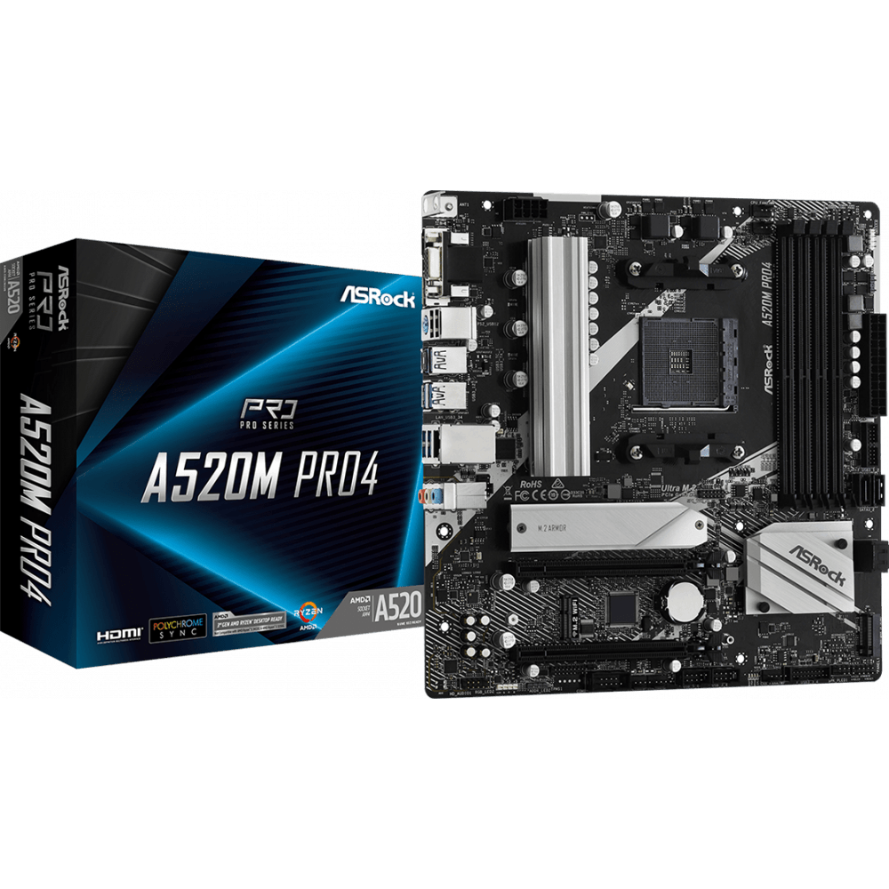 Pamatplate ASRock A520M PRO4 (A520M PRO4) - foto 4