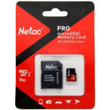 Atmiņas kartes 256Gb MicroSD Netac P500 Extreme Pro + SD adapter (NT02P500PRO-256G-R)