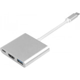 Pārejas savienojums USB Type-C - HDMI/USB Type-C/USB 3.0, Greenconnect GCR-AP24