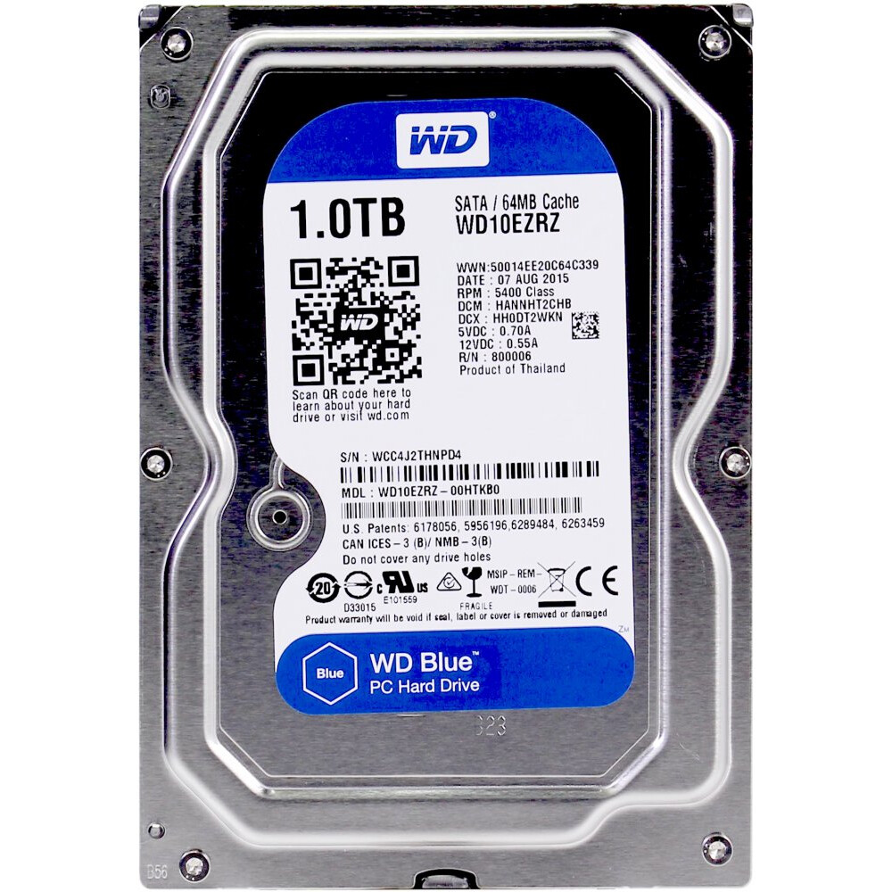 Cietais disks 1Tb SATA-III WD Blue (WD10EZRZ)