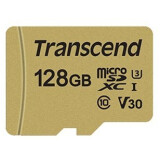 La carte mémoire 128Gb MicroSD Transcend 500S + SD adapter (TS128GUSD500S)