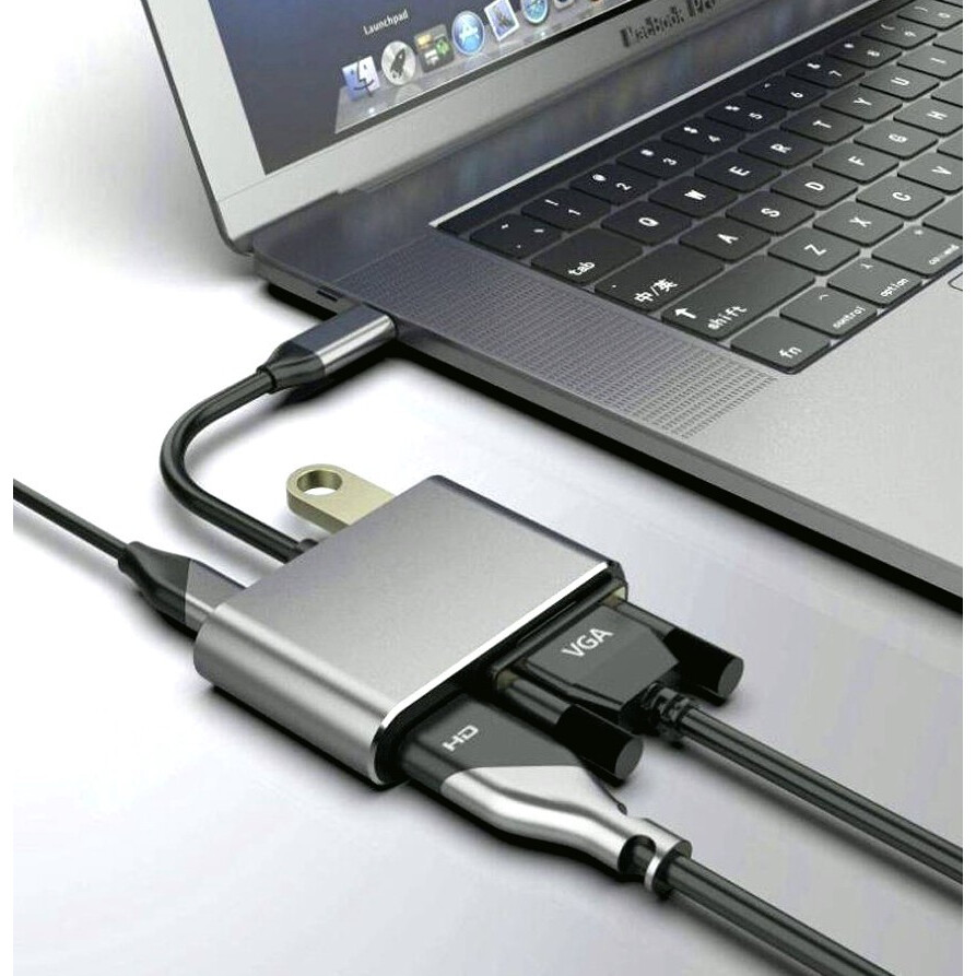 Pārejas savienojums USB Type-C - HDMI/USB3.0/USB Type-C/VGA, Telecom TUC055 - foto 2