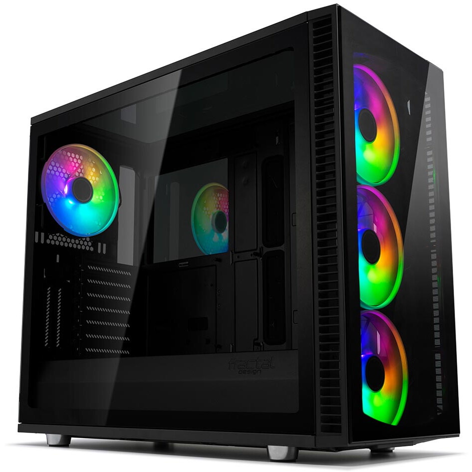 Datoru korpuss Fractal Design Define S2 Vision RGB TG Blackout - FD-CA-DEF-S2V-RGB-BKO-TGD