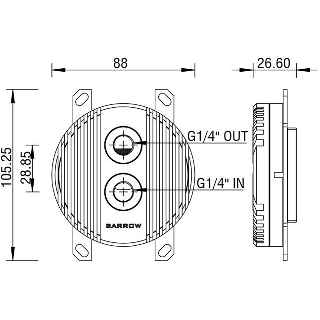 CPU water block Barrow LTGFHA-04 Classic Black (BA3139) - photo 3