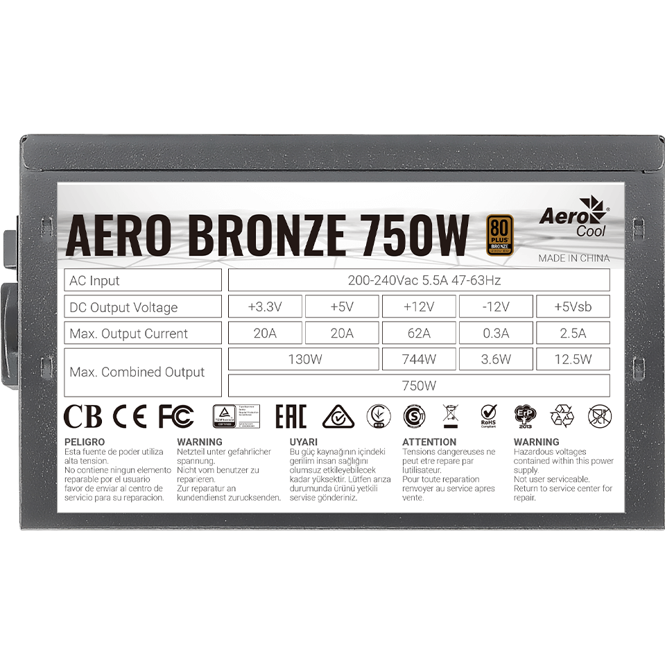 Barošanas bloks 750W AeroCool Aero Bronze - foto 7