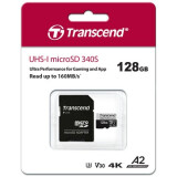 La carte mémoire 128Gb MicroSD Transcend + SD adapter (TS128GUSD340S)