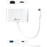 Pārejas savienojums USB Type-C - HDMI/VGA + USB 3.0 + USB-C power, j5create JCA175