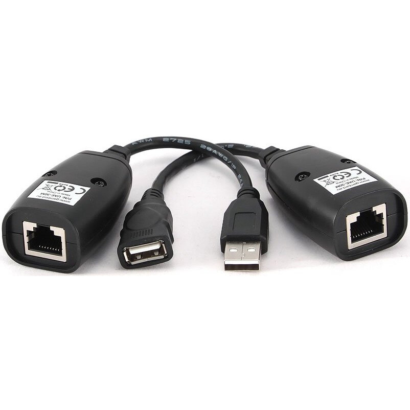 USB pagarinātājs Gembird USB 2.0 A (M) - LAN - USB 2.0 A (F) (UAE-30M)