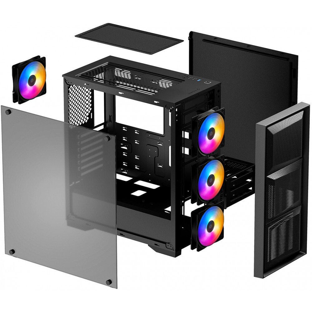 Datoru korpuss DeepCool MATREXX 50 MESH 4FS Black - DP-ATX-MATREXX50-MESH-4FS - foto 12