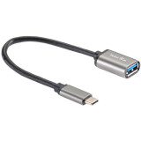 Pārejas savienojums USB A (F) - USB Type-C, 0.2m, Telecom TC409M