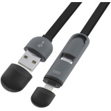 Câble USB - microUSB/Lightning, 1m, Ritmix RCC-200 Black
