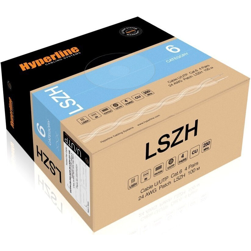 Ritulis Hyperline UUTP4-C6-P24-NCR-IN-LSZH-GY-100, 100m - foto 3
