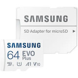 Atmiņas kartes 64Gb MicroSD Samsung EVO Plus + SD adapter (MB-MC64KA)