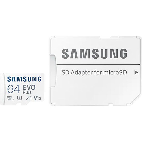 Atmiņas kartes 64Gb MicroSD Samsung EVO Plus + SD adapter (MB-MC64KA) - foto 2