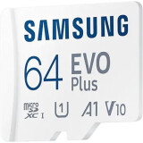 Atmiņas kartes 64Gb MicroSD Samsung EVO Plus + SD adapter (MB-MC64KA)