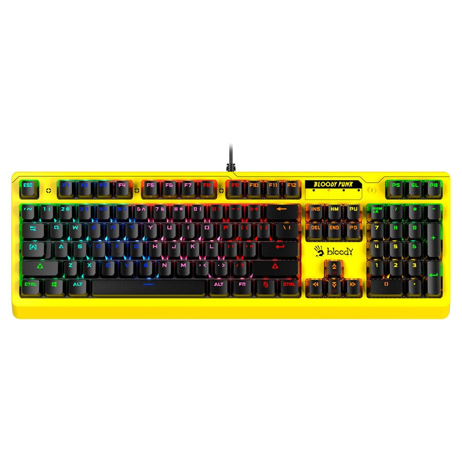 Tastatūra A4Tech Bloody B810RC Punk Yellow