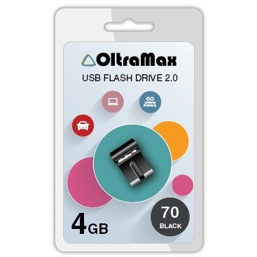 USB zibatmiņa 4Gb OltraMax 70 Black - OM-4GB-70-Black