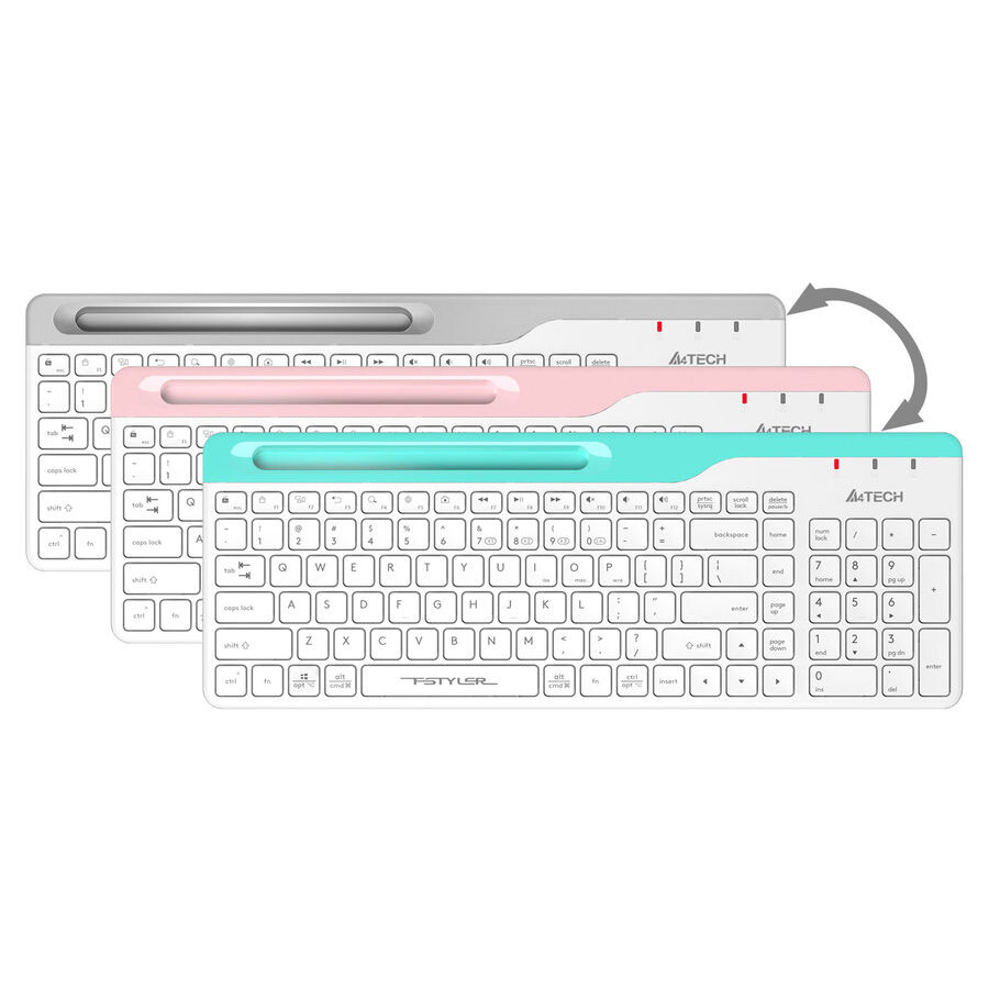 Tastatūra A4Tech Fstyler FBK25 White/Grey - foto 7