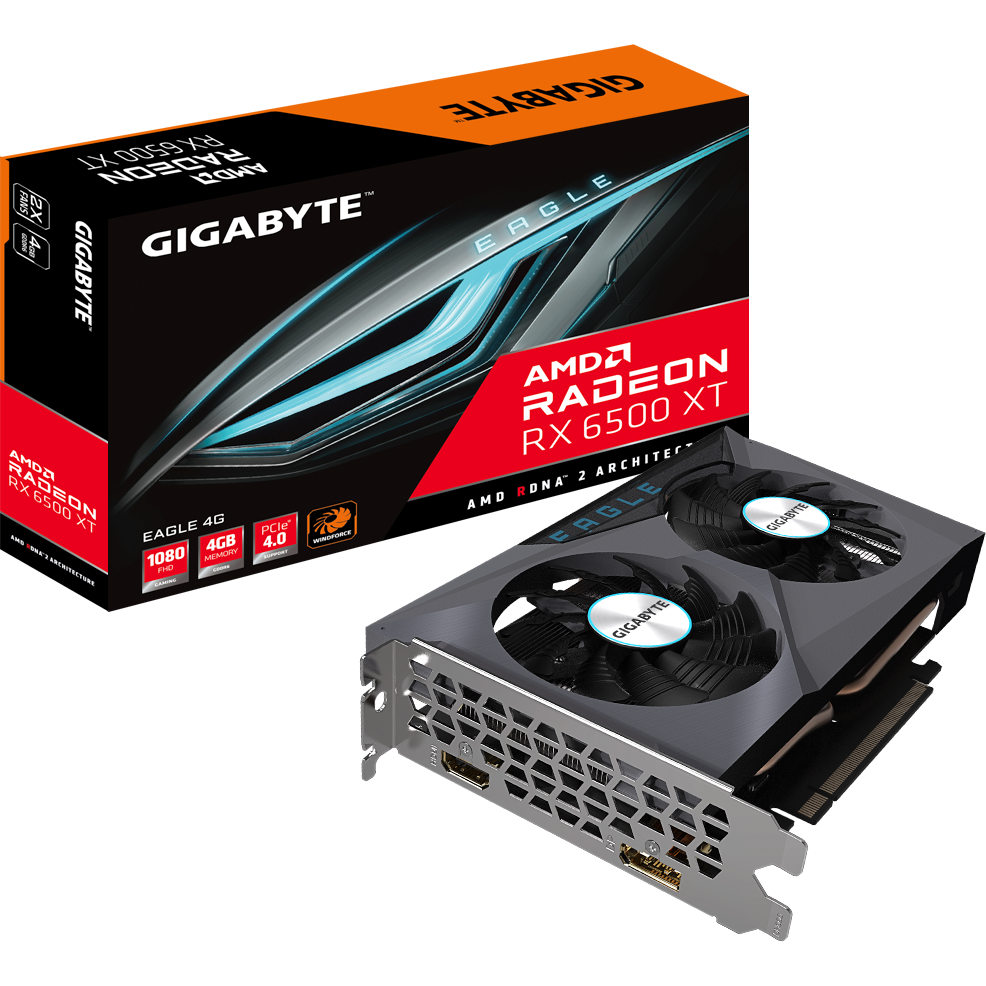 Videokarte AMD Radeon RX 6500 XT Gigabyte 4Gb (GV-R65XTEAGLE-4GD) - foto 7