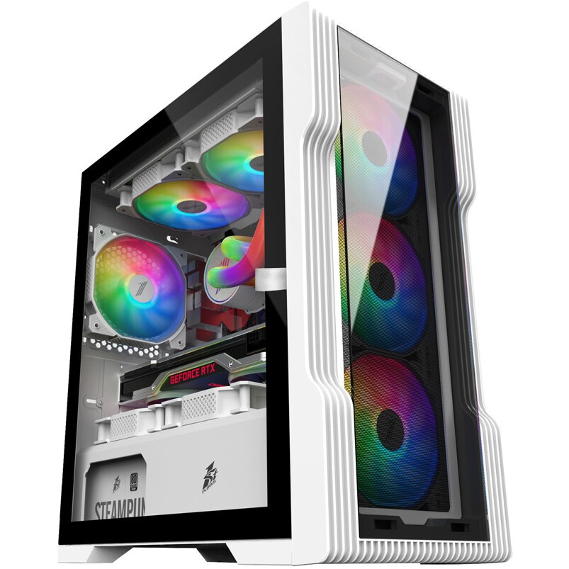 Datoru korpuss 1STPLAYER TRILOBITE T3-G White - T3-G-WH-4F1-W