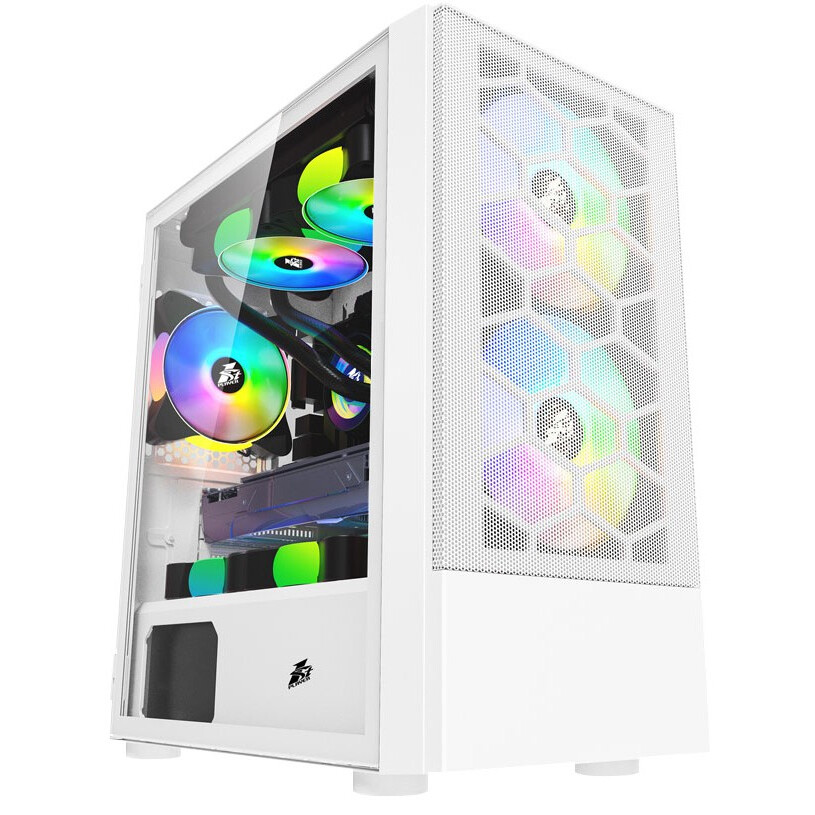 Datoru korpuss 1STPLAYER FIREBASE X4-M White - X4-M-WH-2F1P-W-1F1-W