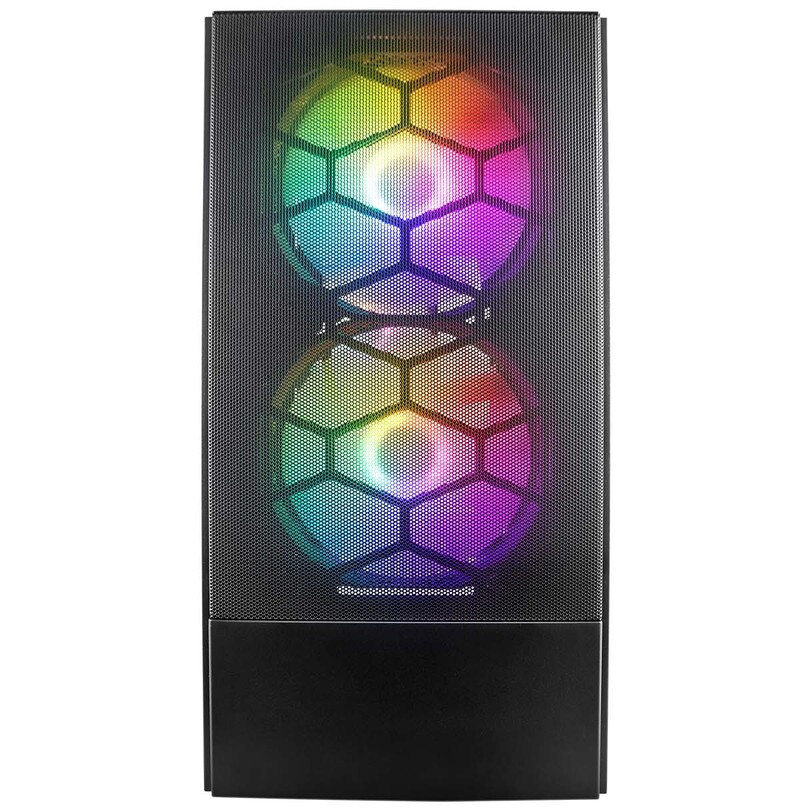 Datoru korpuss 1STPLAYER FIREBASE X4-M Black - X4-M-BK-2F1P-1F1 - foto 3