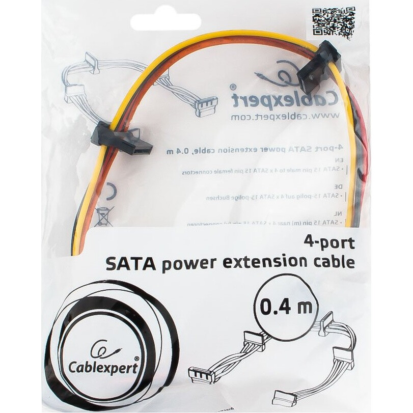 Kabelis SATA Power - 4x SATA Power, 0.4m, Gembird CC-SATAMF-03 - foto 4