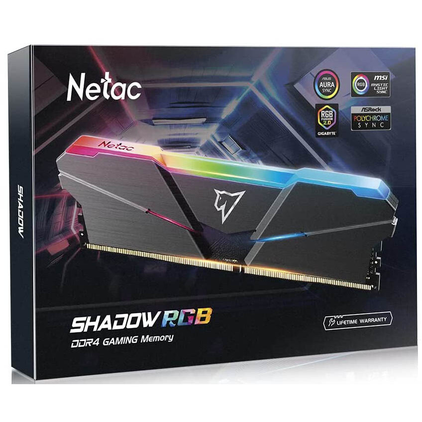 Operatīvā atmiņa 16Gb DDR4 3200MHz Netac Shadow RGB (NTSRD4P32DP-16E) (2x8Gb KIT) - foto 3