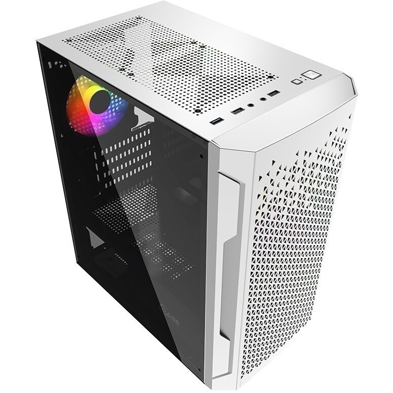 Datoru korpuss Powercase Mistral Micro Z3W Mesh LED White - CMIMZW-L3 - foto 4