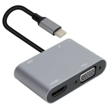 Pārejas savienojums USB Type-C - HDMI + VGA, 0.15m, Aopen ACU4511