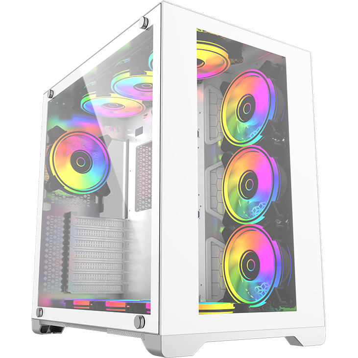 Datoru korpuss Powercase Vision White - PC_CVWA_L4