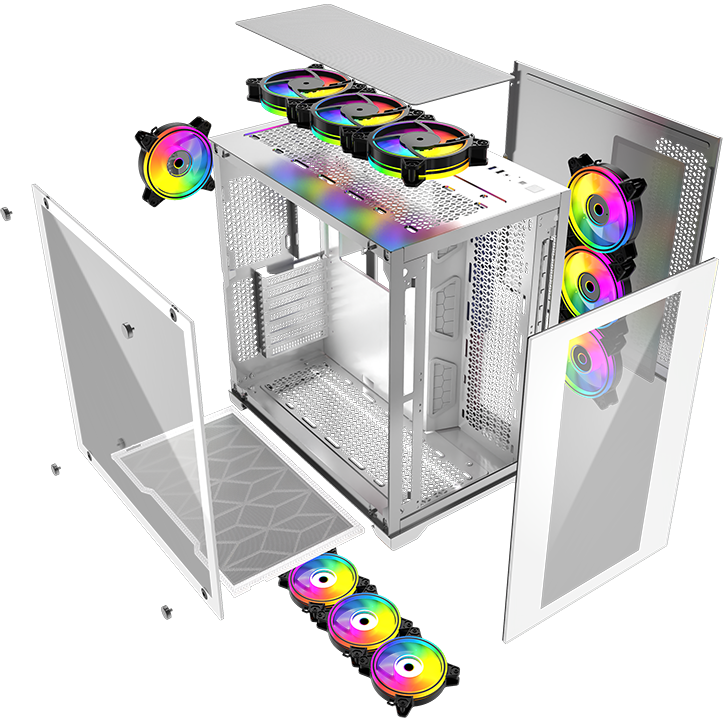 Datoru korpuss Powercase Vision White - PC_CVWA_L4 - foto 7