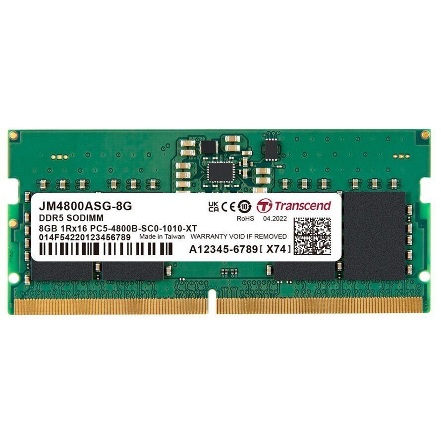 Operatīvā atmiņa 8Gb DDR5 4800MHz Transcend SO-DIMM (JM4800ASG-8G)