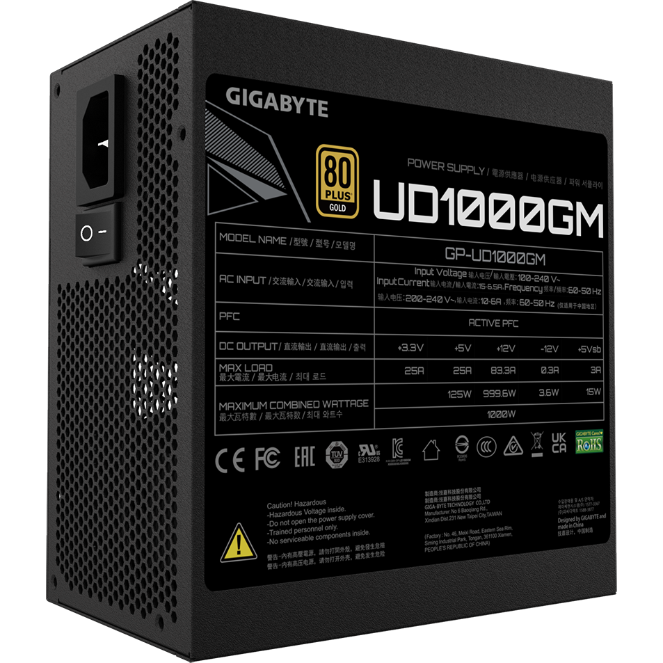 Barošanas bloks Gigabyte GP-UD1000GM 1000W (GP-UD1000GM) - foto 3