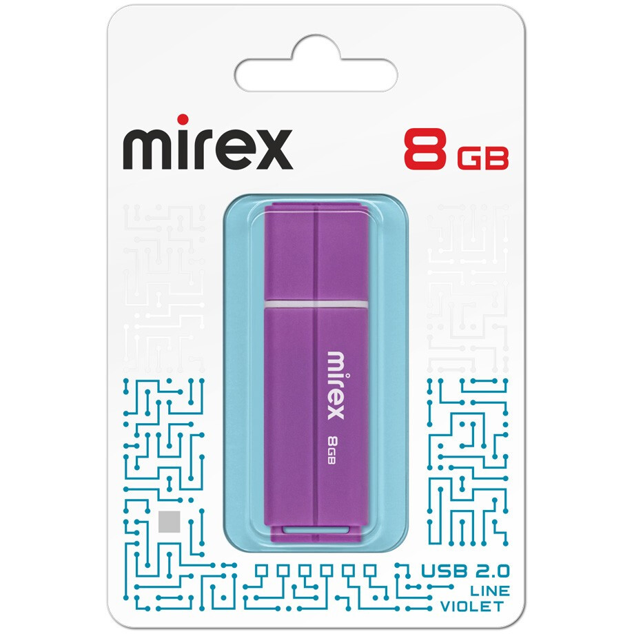 USB zibatmiņa 8Gb Mirex Line Violet - 13600-FMULVT08 - foto 5