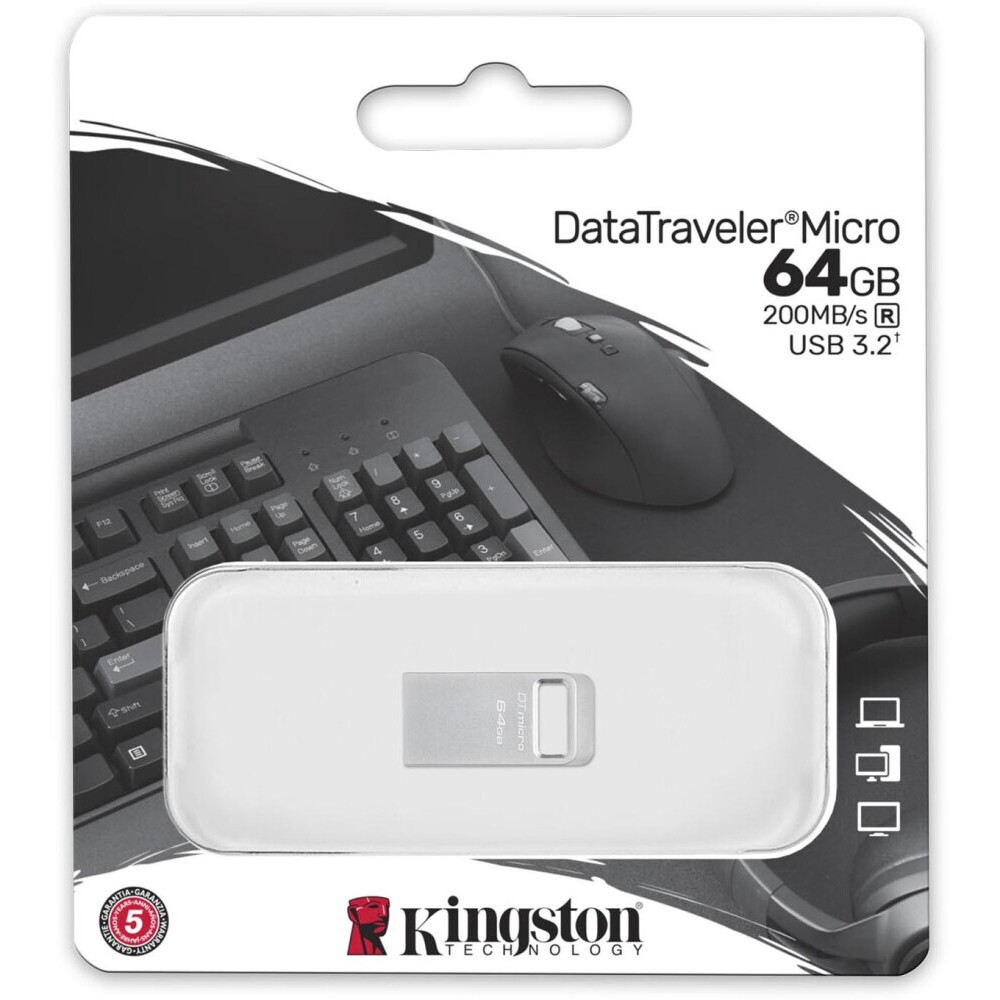 USB zibatmiņa KINGSTON 64Gb Kingston DataTraveler Micro G2 (DTMC3G2/64GB) - foto 3